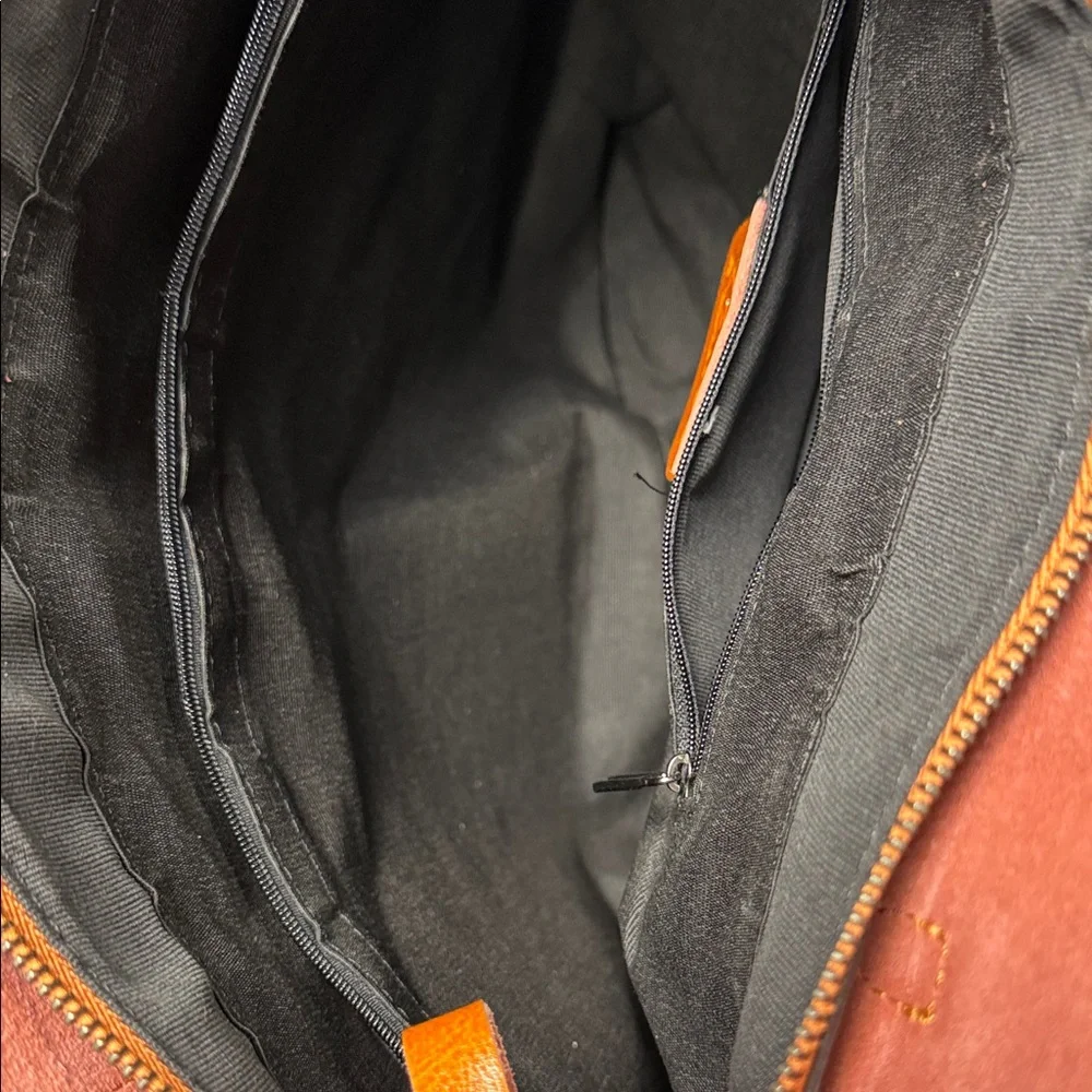 Kattee Cognac Brown Leather Tote Bag - Picture 9 of 14